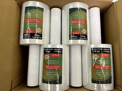 4-Pack Industrial Mini Clear Stretch Wrap Film 80 Gauge 5.1″ x 1000Ft