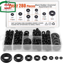 PSHZZ 280 PCS Rubber Grommets Kit, Rubber Hole Grommet Gaskets Assortment for Wi