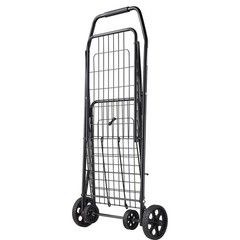 Uimoso Shopping Cart Folding Grocery Utility Cart with Swivel Wheels 90 LBS