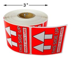 Pre-Printed THIS SIDE UP Labels/Stickers 2×2 (2″ x 2″) – (1) Roll of 500