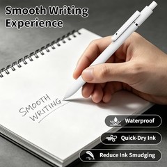 Gel Ink Pens 6-Pack, 0.5mm Fine Point, Quick-Dry Black Retractable Pens