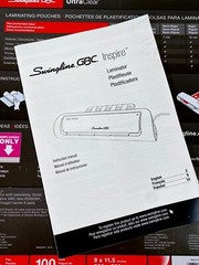 SWINGLINE GBC INSPIRE LAMINATOR ~ 9″ WIDTH ~ MANUAL, COMES WITH EXTRA POUCHES