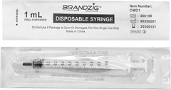 1ml Oral Syringe 100 Pack Luer Slip Tip No Needle Sterile Individually Blister