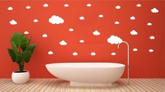 White Cloud Wall Decal Clouds (28 Decals) | Easy to Peel Easy to Stick + Safe…