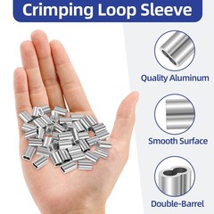 1/4in 6mm Aluminum Crimping Loop Sleeve 50 PCS Cable Ferrules