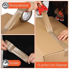 Mr. Pen- Brown Packing Tape with Dispenser, 2 Inch x 60 Yards x 2.6 mil | 2 Refi