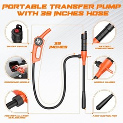 Efficient 3.0 GPM Siphon Pump for Gasoline, Diesel & Water with Ergonomic Nozzle