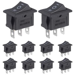 Black Rocker Switch ON-OFF-ON 6 Pin 21X15mm DPDT 6A/250VAC 10A/125VAC 2/5/10 Pc