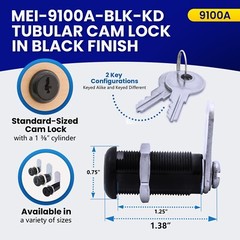 FJM Security 9100A-BLK-KD Disc Tumbler Cam Lock, Lock For Smart Home, Cabinet…