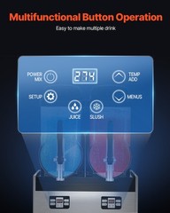 Uimoso Dual 12L Tank Frozen Beverage Machine for Slushies and Smoothies