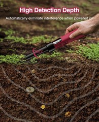 OKESAM Metal Detector Pinpointer for Adults, IP68 Fully Waterproof Rose Red