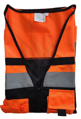 OPLERAI Safety Vest Unisex SIZE 4XL Sleeveless Orange Multi-Function Pockets