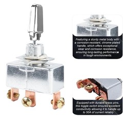 Heavy Duty Toggle Switch 3 Way DC 12V 50A Self-Locking ON/Off/ON 3 Position US