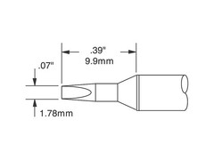 Metcal SSC-772A Cartridge, Conical, Chisel, 1.78mm (0.07In)