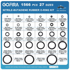 1566Pcs of 27 Varieties of O-Ring Seal Kit in Nitrile Rubber Material for Automo