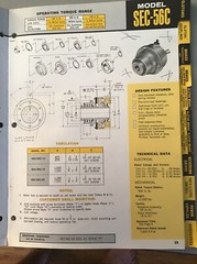 ELECTROID ELECTROMAGNETIC CLUTCH 1-1/4” SHAFT. # SEC-56C-20. 7,500 Rated RPM.