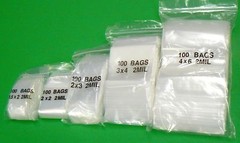 2500 Zip Seal Lock Bags Clear 2Mil Assortment of 5 Sizes 500 each Total 2,500