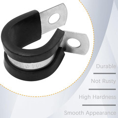20Pcs 5/8 Inch Stainless Steel Cable Clamps, Rubber Cushioned Insulated Pipe Cla