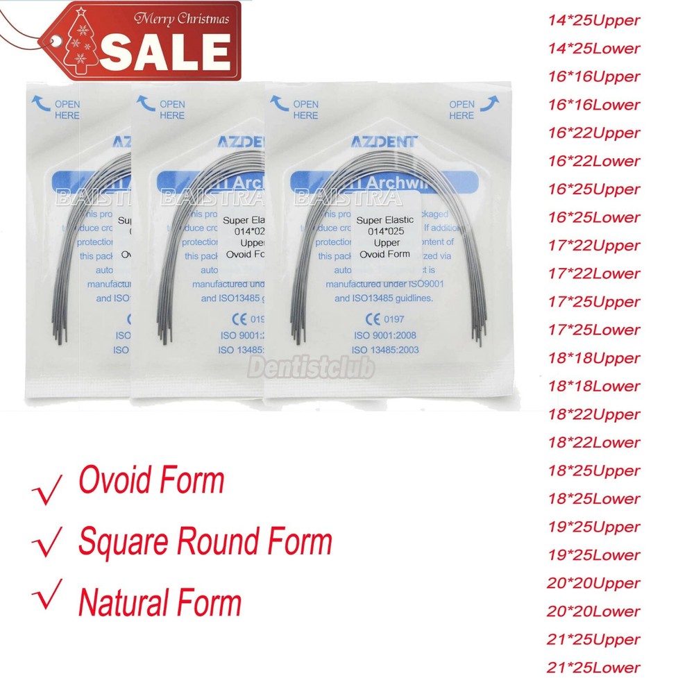 Dental Orthodontic Super Elastic Niti Rectangular Arch Wire Ovoid/Nature Form
