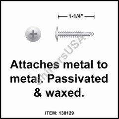 (3000) 410 Stainless Screw 8-18 x 1-1/4 TEK 2 Phillips Modified Truss #138129