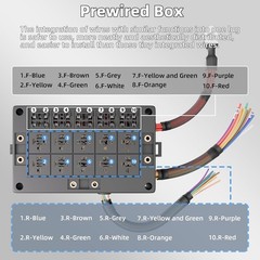 Relay Box 12V 10 Way Relay Block and 10 Way ATC/ATO Blade Fuse Panel Pre-Wired D