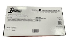 1st Choice Premium Orange Nitrile Disposable Gloves, 6 Mil, Box of 100