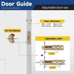 6 Pack Keyed Entry Door Knob with Lock and Key, Exterior and Interior Door Kn…