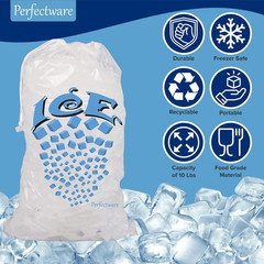 – 10lb Drawstring Ice Bags w/Cotton String Handle- Pack of 50ct