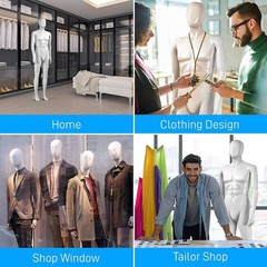 SereneLife Male Mannequin Full Body Torso Dress Form 73”/