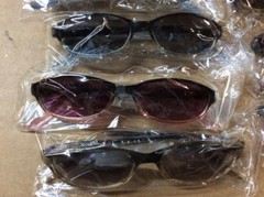 NEW ASSORTED BOX OF SUNGLASSES SUN GLASSES SET OF 13 GLASS COLORED SMALL LENS
