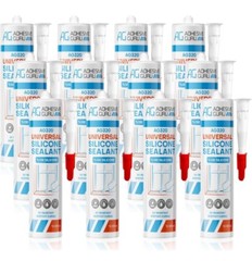 Adhesive Guru Clear Silicone Sealant Waterproof (12 x 10.1fl.oz.) All Purpose