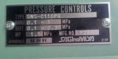 Saginomiya SNS-C110PG Pressure Switch 0.1 ~ 1 MPa Diff 0.1 ~ 0.3MPa Max 1.5 MPa