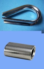 20 Stainless Steel T316 Sleeves & 20 Stainless Steel Thimble for 1/8″ Cable