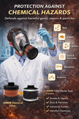 Full Face Respirator Gas Mask for Pepper Spray & CS Gas – Personal Safety Use