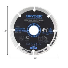 Diamond Bite 4.5 in Cut-Off Wheel 7/8 in Arbor (2-Pack) Spyder 14002