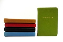 BIRTHDAYS Mini Datebook Notebook Leather Bound Soft Cover Perpetual Calendar