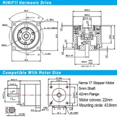 Micro Harmonic Drive Reducer Precision Harmonic Gearbox Robot Arm Cam Divider