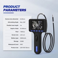 Two/Four-Way Endoscope Inspection Camera Articulating Borescope 1m Flexible Tube