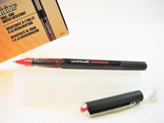Uni-ball Onyx RED INK Fine Point Roller Ball Pen, One Dozen 12-Pens, New (60117)