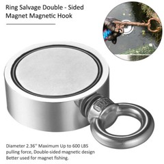 Double Sided Super Strong Neodymium Fishing Magnet 400/600/800LB Pulling Force