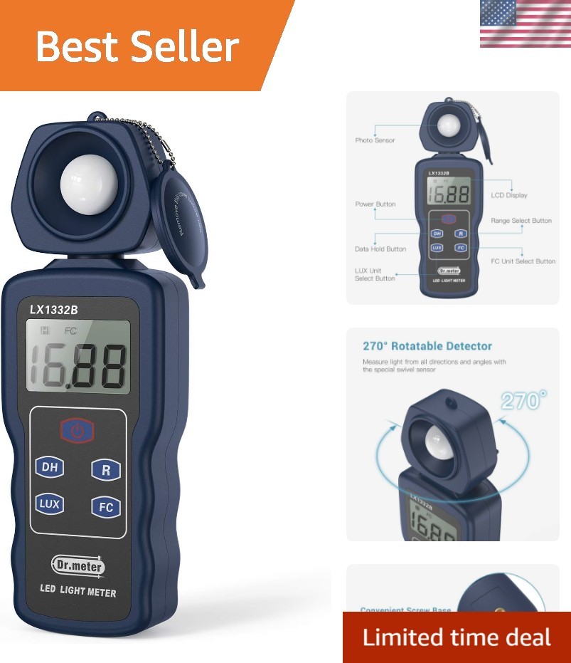 Professional Illuminance Meter for Accurate Light Measurement – 200,000 Lux