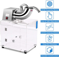 Costzon Commercial Snow Cone Machine, 440Lbs/H Stainless Steel Ice Shaver with D