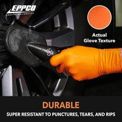 Tiger Grip Nitrile Gloves 8MIL Diamond Grip – Hi-VIS Orange – 1 Box/ 100 gloves