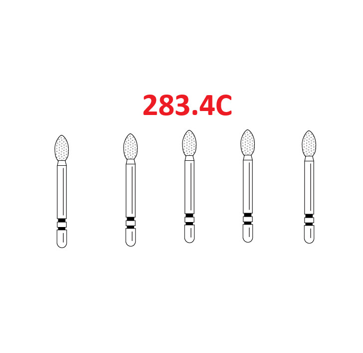Premier Dental TWO STRIPER Diamond 283.4 – Football Coarse Burs 5/Pk