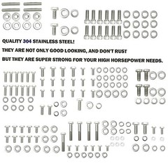Stainless Steel Hex Bolt Kit for Small Block Chevy 265 283 302 305 327 350 – 211