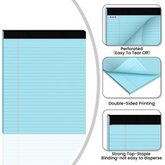 3pcs Legal Pads 8.5 x 11, Color Notepads x 11 In, Pink/Blue/Green