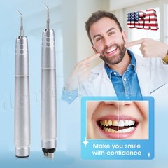 USA Dental Ultrasonic Air Perio Scaler Handpiece Hygienist 2 & 4-Holes 3 Tips CE
