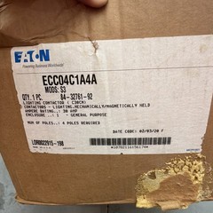 Eaton Mechanically Held Lighting Contactor ECC04C1A4A 4P 30A 120V Encl