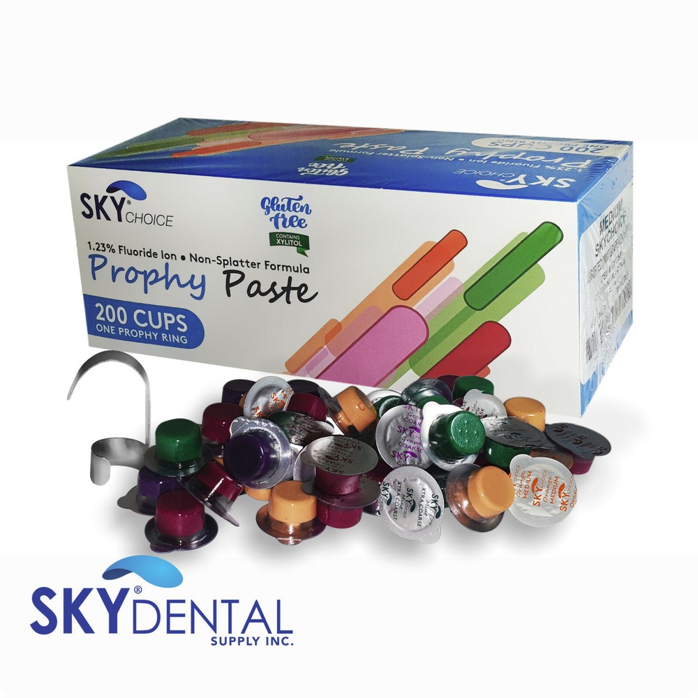 Dental Prophy Paste 200 cups Prophylaxis Non Splatter Medium Grit Bubblegum