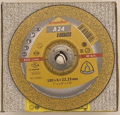 A24Extra Grinding Disc 7″ x 1/4″ x 7/8″ Type 27 Depressed Center -10 pcs.